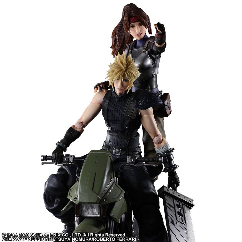 Final Fantasy VII Remake Play Arts Kai Action Figures & Vehicle Jessie, Cloud & Bike