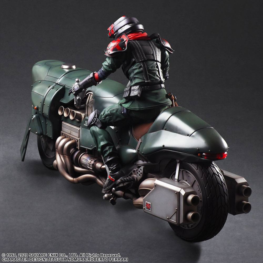 Final Fantasy VII Remake Play Arts Kai Action Figure & Vehicle Shinra Elite Security Officer & Bike