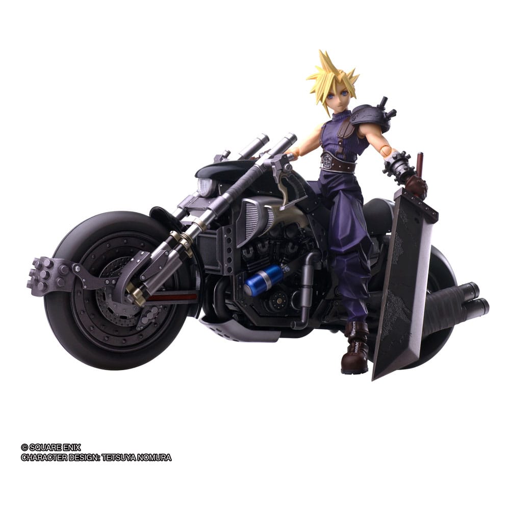 Final Fantasy VII Bring Arts Action Figure and vehicle Cloud Strife &amp; Hardy-Daytona 15 cm