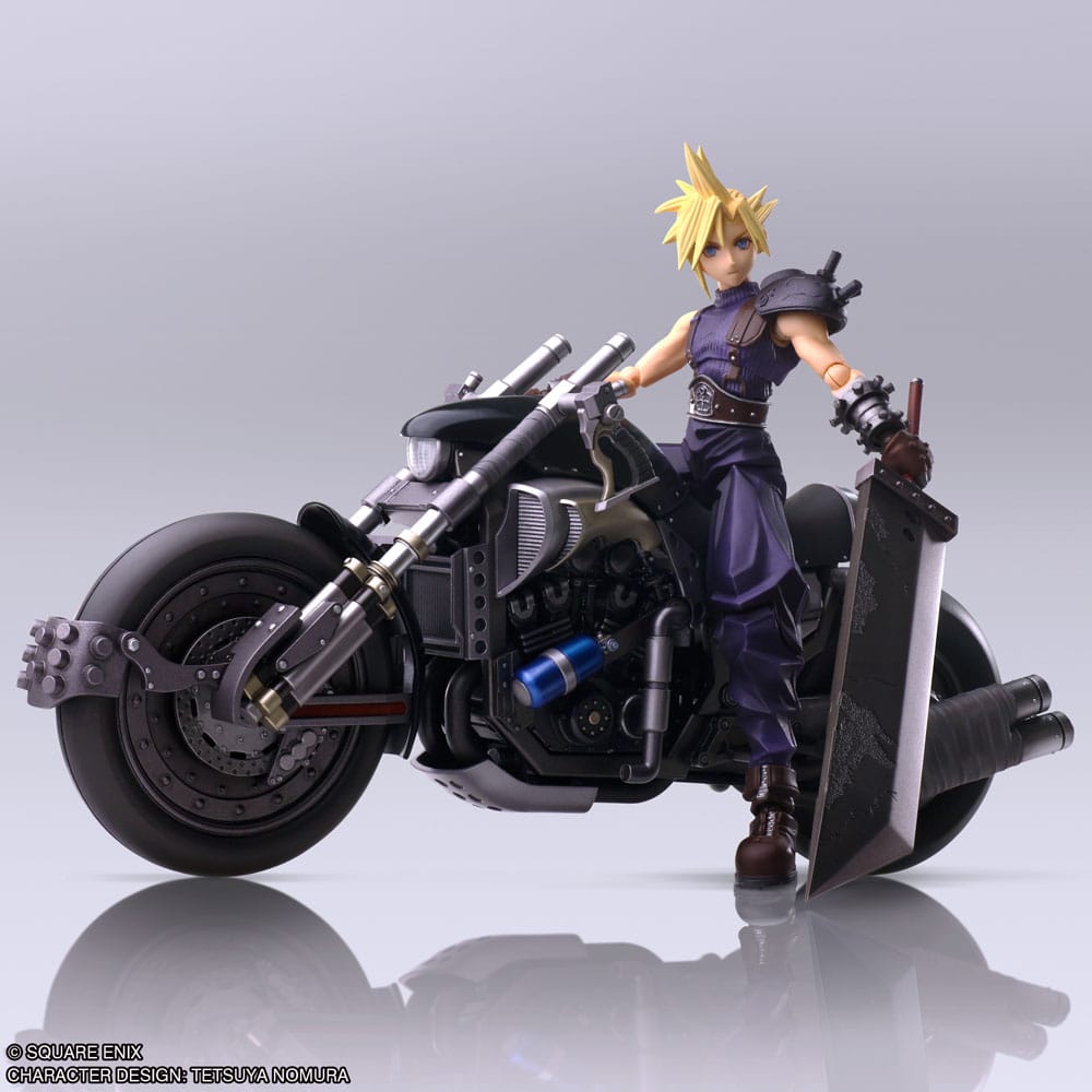 Final Fantasy VII Bring Arts Action Figure and vehicle Cloud Strife & Hardy-Daytona 15 cm