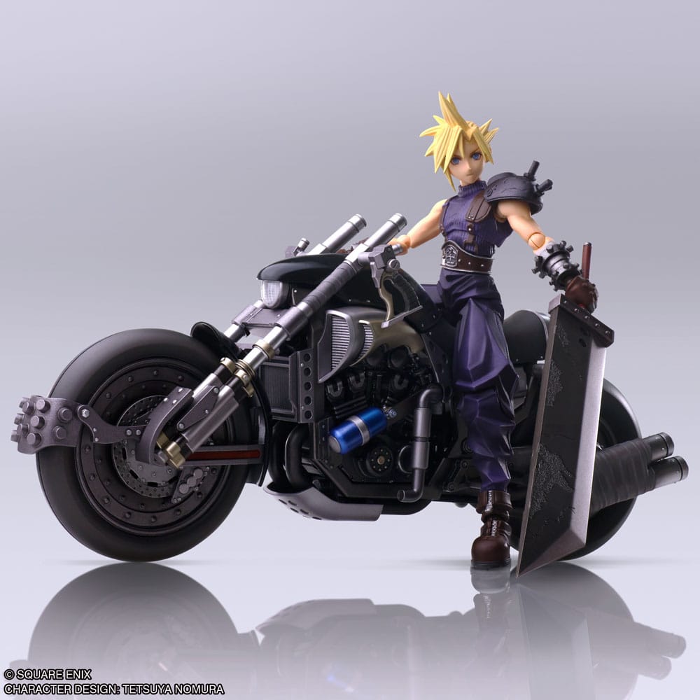 Final Fantasy VII Bring Arts Action Figure and vehicle Cloud Strife &amp; Hardy-Daytona 15 cm