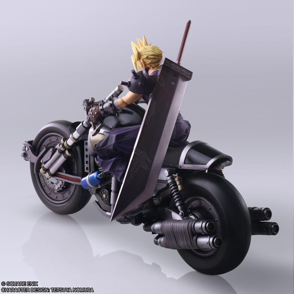 Final Fantasy VII Bring Arts Action Figure and vehicle Cloud Strife &amp; Hardy-Daytona 15 cm