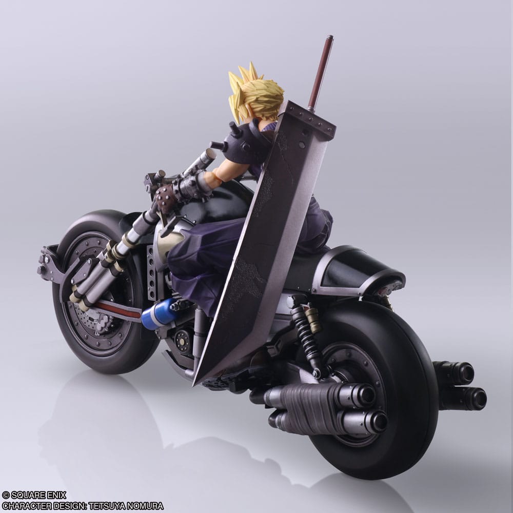 Final Fantasy VII Bring Arts Action Figure and vehicle Cloud Strife & Hardy-Daytona 15 cm