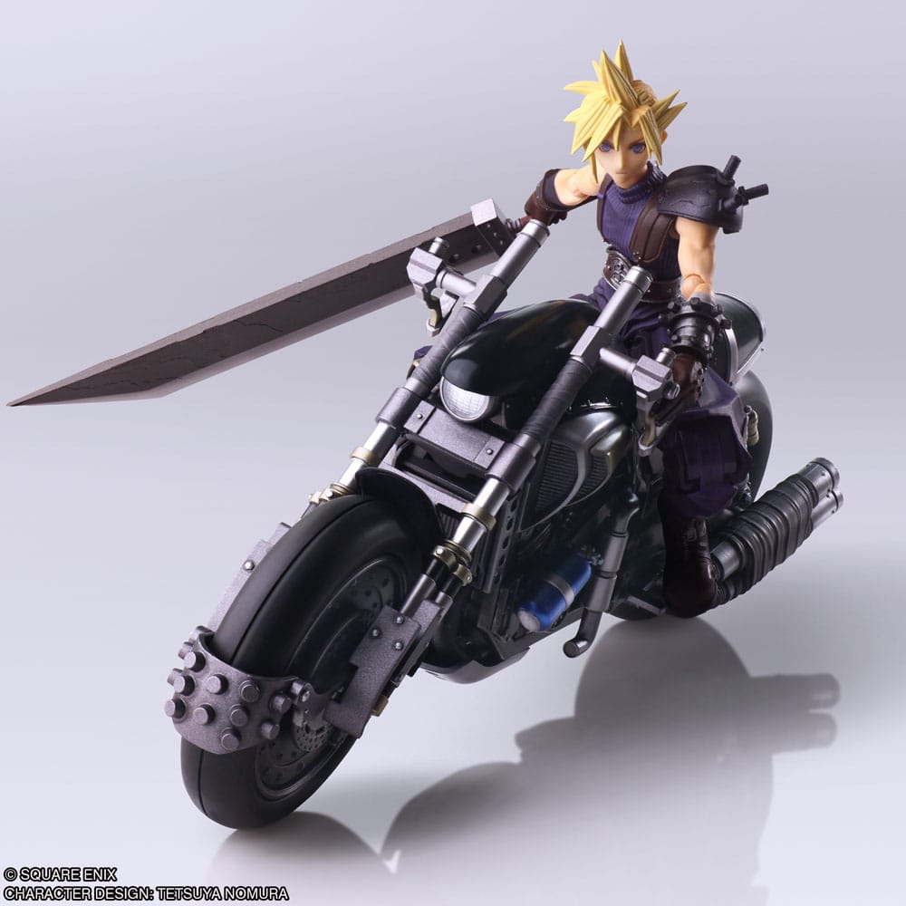Final Fantasy VII Bring Arts Action Figure and vehicle Cloud Strife &amp; Hardy-Daytona 15 cm