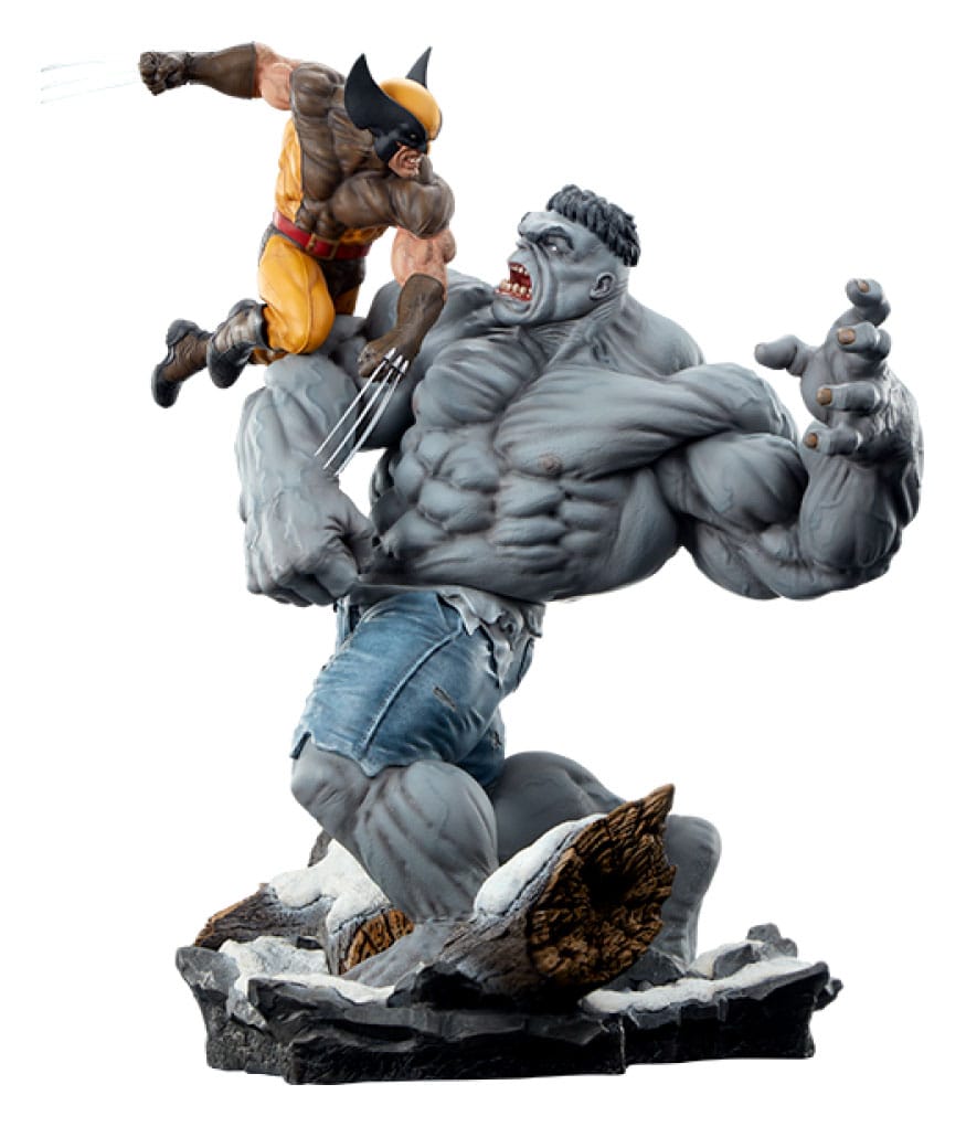 Marvel Statue Grey Hulk vs Wolverine 58 cm