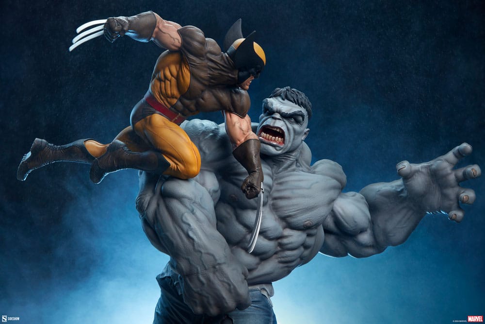 Marvel Statue Grey Hulk vs Wolverine 58 cm