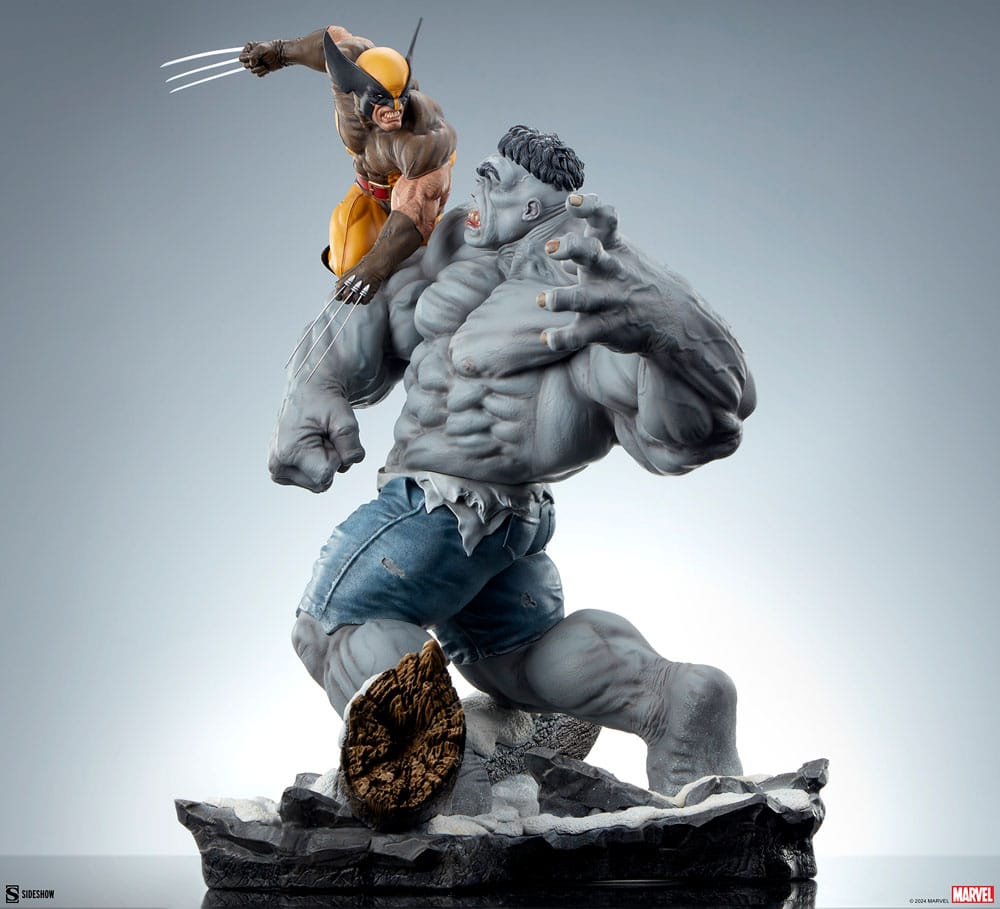 Marvel Statue Grey Hulk vs Wolverine 58 cm