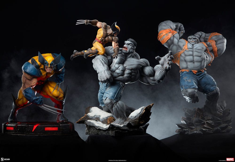 Marvel Statue Grey Hulk vs Wolverine 58 cm