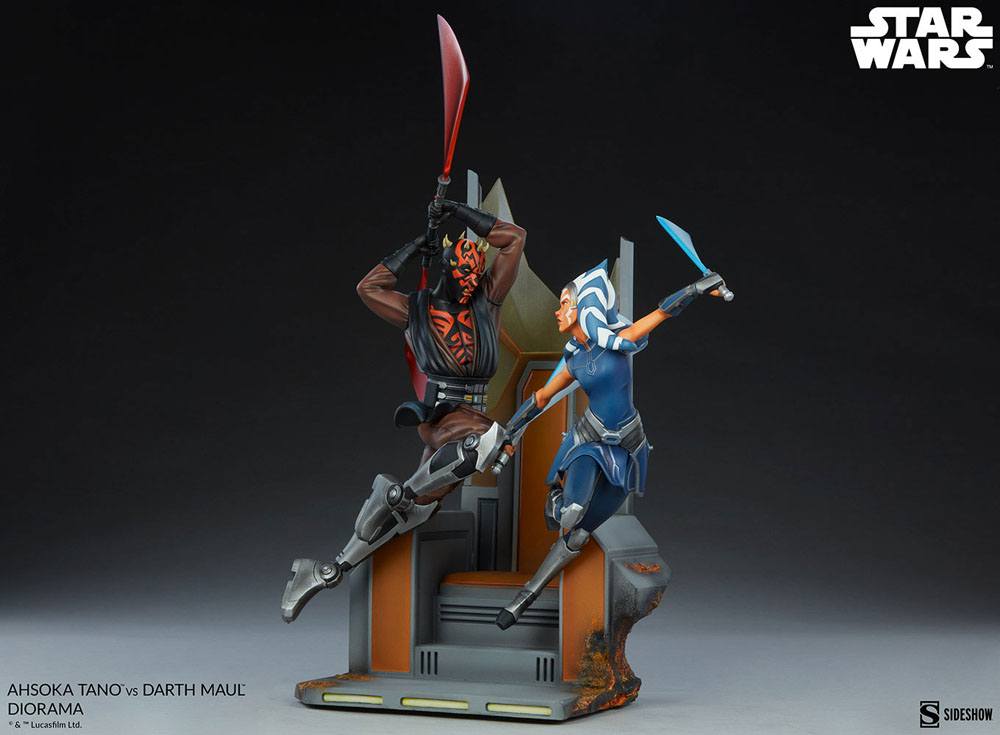 Star Wars: The Clone Wars Diorama Ahsoka Tano vs Darth Maul 51 cm