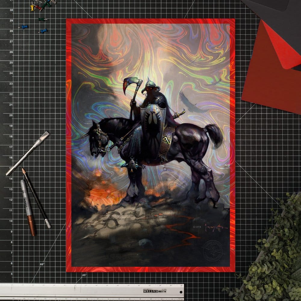 Frank Frazetta Fine Art Print Death Dealer I Rainbow Lava Holofoil 61 x 41 cm - unframed