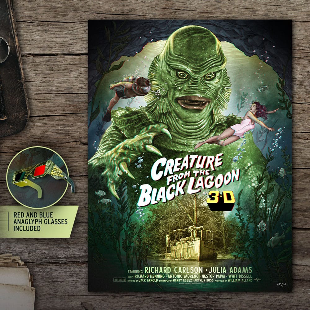 The Creature from the Black Lagoon Art Print Creature from the Black Lagoon (3D Variant) by Ruiz Burgos 61 x 46 cm - unframed
