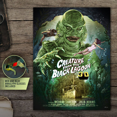 The Creature from the Black Lagoon Art Print Creature from the Black Lagoon (3D Variant) by Ruiz Burgos 61 x 46 cm - unframed