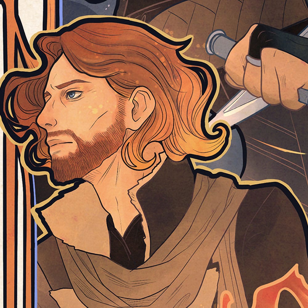 Critical Role Art Print Liam O'Brien: 10th Anniversary Art Nouveau Illustrations 46 x 28 cm - unframed