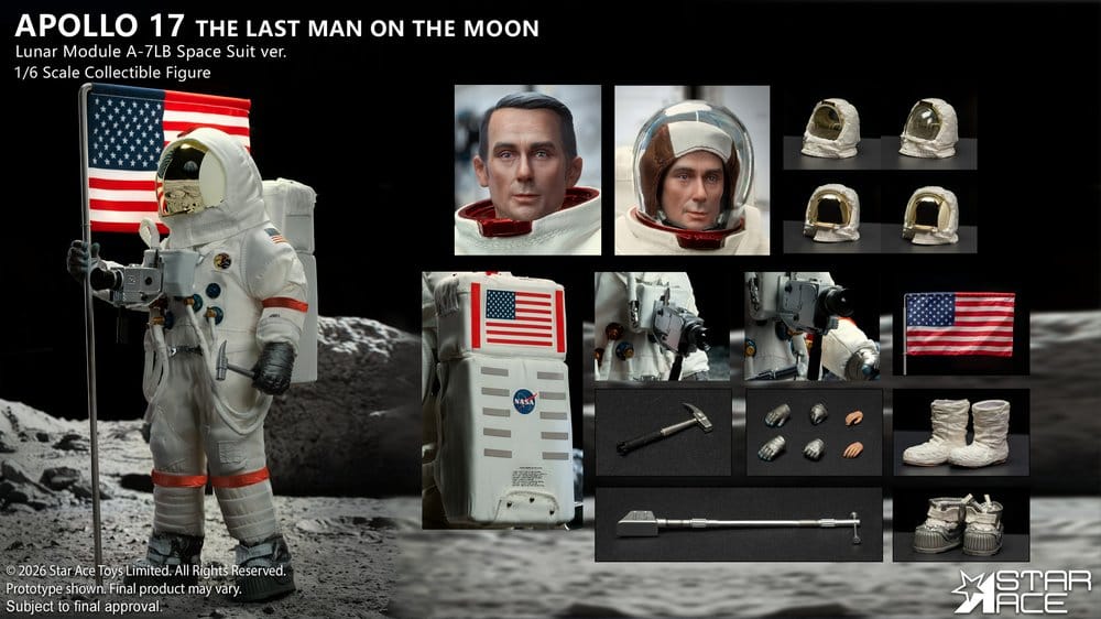 NASA Apollo 17 Action Figure 1/6 The Last Man on the Moon 30 cm