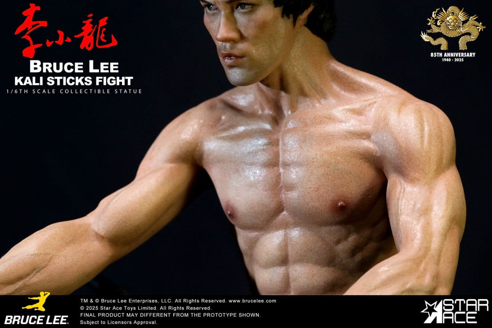 Enter the Dragon Movie Statue 1/6 Bruce Lee Kali Sticks Fight Normal Basement Version 30 cm