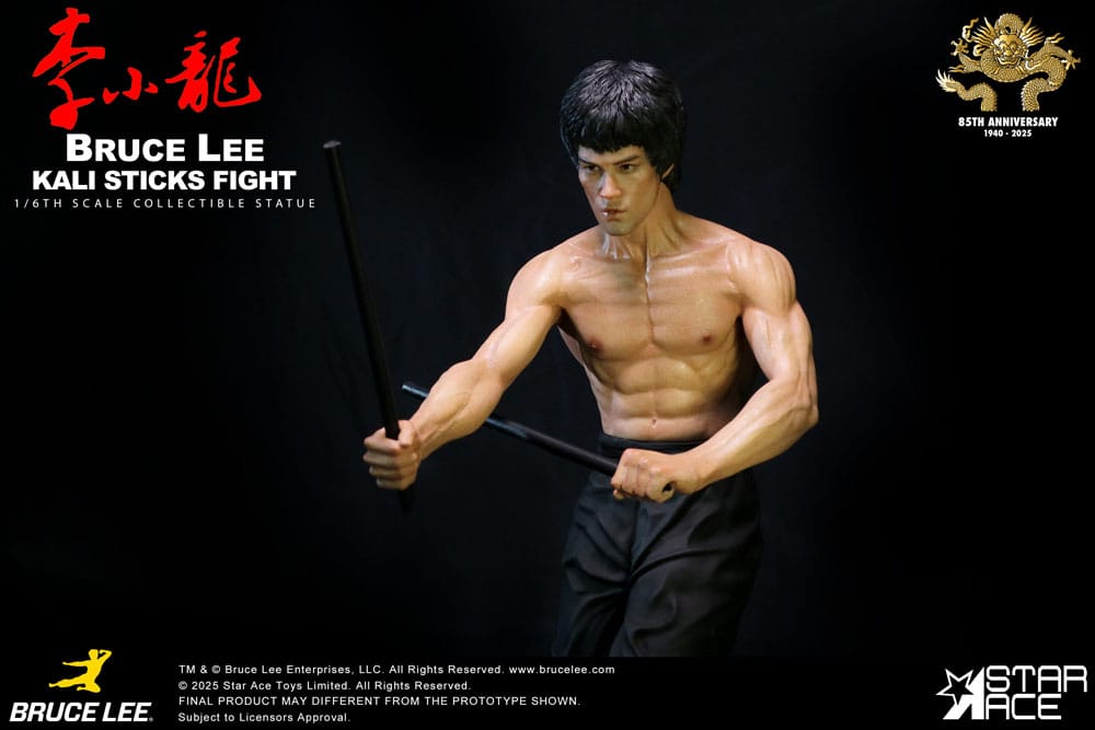 Enter the Dragon Movie Statue 1/6 Bruce Lee Kali Sticks Fight Deluxe Basement Version 30 cm