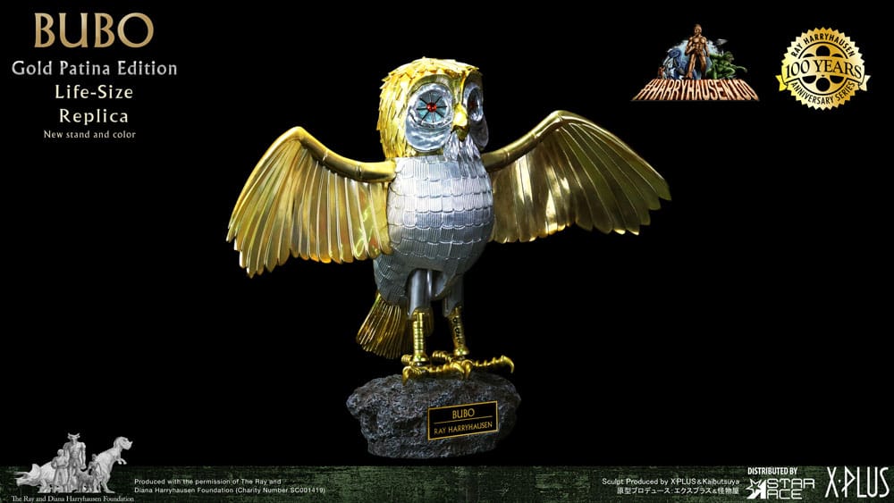 Clash of the Titans Statue Ray Harryhausens Bubo Gold Patina Edition Normal Ver. 34 cm