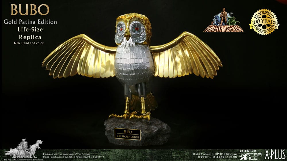 Clash of the Titans Statue Ray Harryhausens Bubo Gold Patina Edition Normal Ver. 34 cm