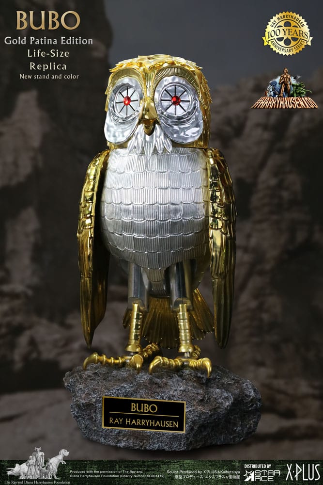 Clash of the Titans Statue Ray Harryhausens Bubo Gold Patina Edition Deluxe Ver. 34 cm