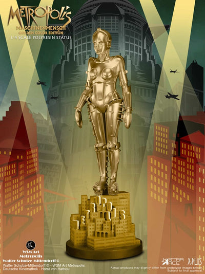 Metropolis Statue 1/4 Maschinenmensch Metallic Gold 40 cm