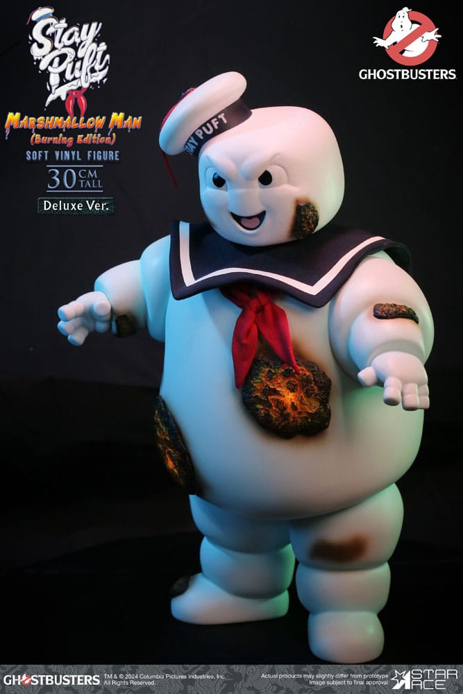 Ghostbusters Soft Vinyl Statue Stay Puft Marshmallow Man Burnign Edition Deluxe Version 30 cm