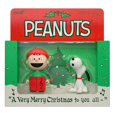 Peanuts ReAction Action Figures 2-Pack Brown and Snoopy (Caroling) 10 cm                     - Damaged packaging