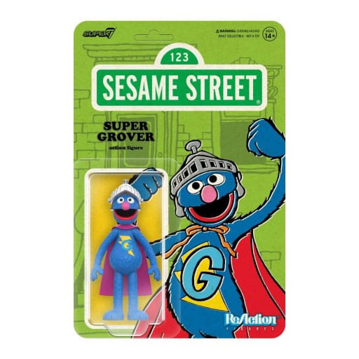 Sesame Street ReAction Action Figure Wave 03 Super Grover 10 cm