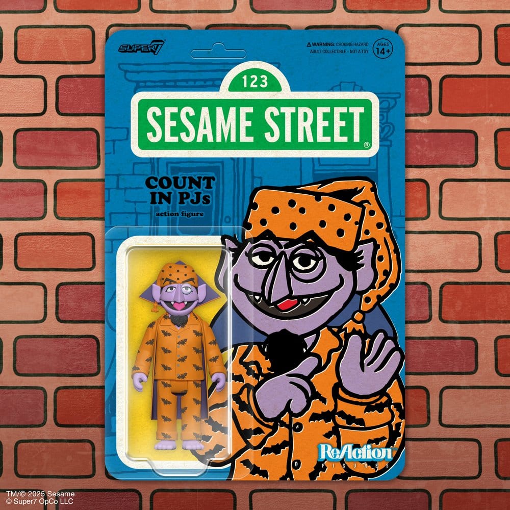 Sesame Street ReAction Action Figure Wave 06 Count Von Count (PJs) 10 cm