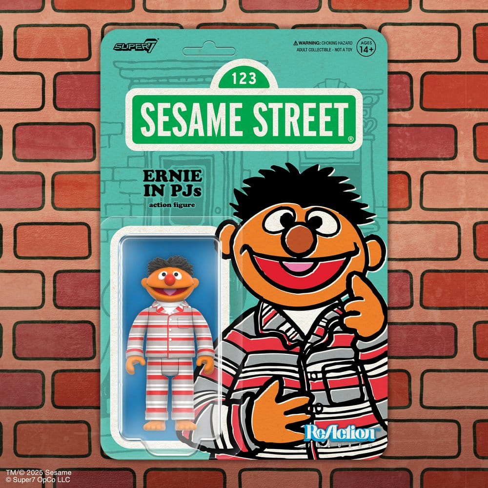 Sesame Street ReAction Action Figure Wave 06 Ernie (PJs) 10 cm       - Damaged packaging