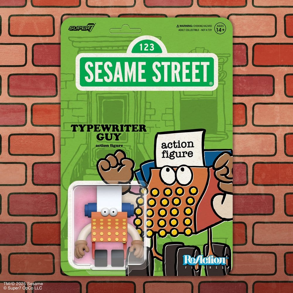Sesame Street ReAction Action Figure Wave 06 Typewriter Guy 10 cm