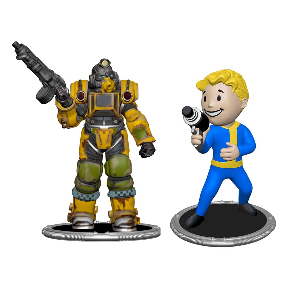 Fallout Mini Figures 2-Pack Set A Excavator &amp; Vault Boy (Gun) 7 cm