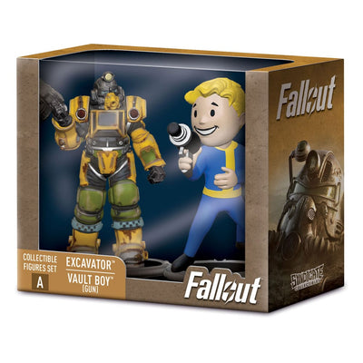 Fallout Mini Figures 2-Pack Set A Excavator & Vault Boy (Gun) 7 cm