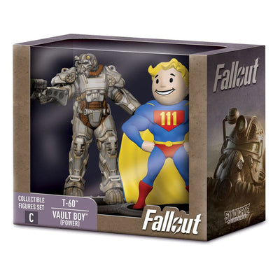 Fallout Mini Figures 2-Pack Set C T-60 & Vault Boy (Power) 7 cm     - Damaged packaging