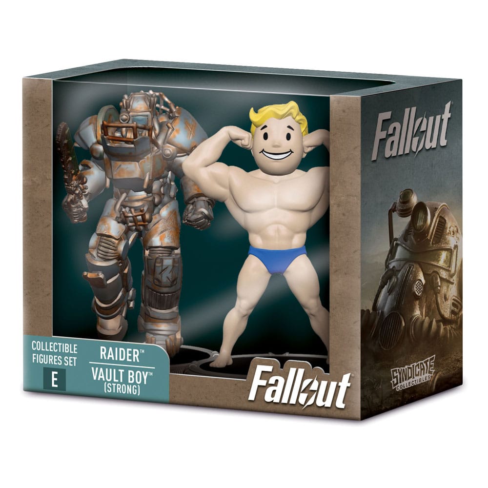 Fallout Mini Figures 2-Pack Set E Raider &amp; Vault Boy (Strong) 7 cm - Damaged packaging