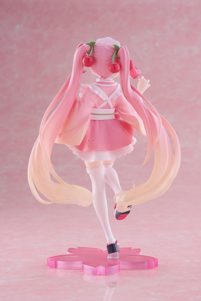 Hatsune Miku PVC Statue Newley Written Sakura Miku Japanese Cafe Ver. Reissue 18 cm
