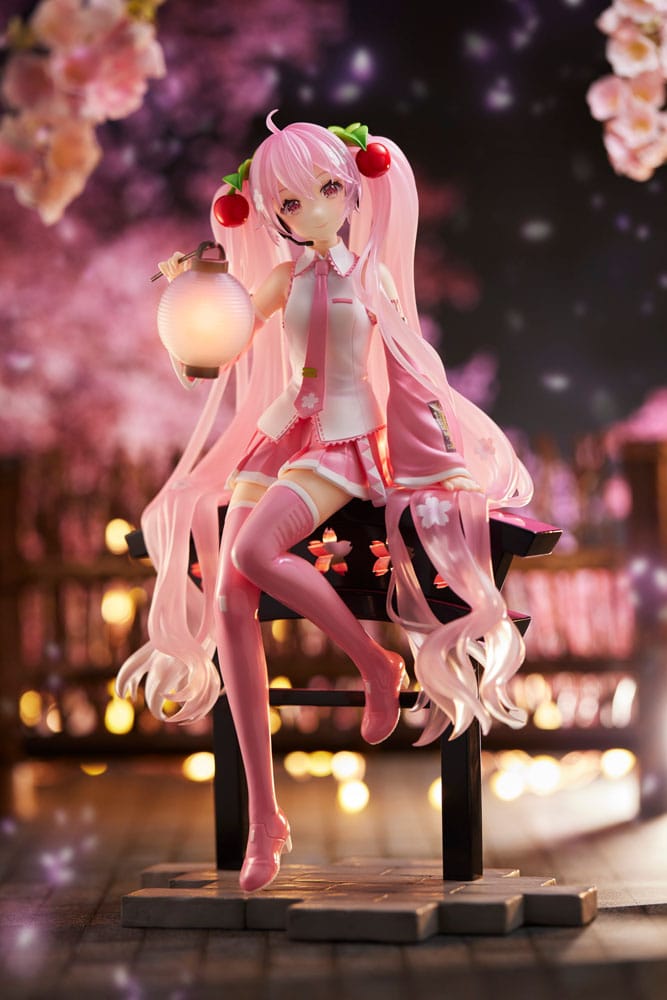 Hatsune Miku AMP PVC Statue Statue Sakura Miku Lantern Ver. Reissue 20 cm