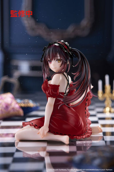 Date A Live V PVC Statue Desktop Cute Figure Kurumi Tokisaki Nightwear Ver. Renewal 13 cm