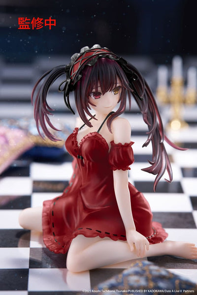 Date A Live V PVC Statue Desktop Cute Figure Kurumi Tokisaki Nightwear Ver. Renewal 13 cm
