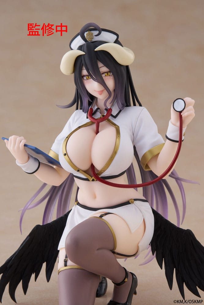 Overlord PVC Statue Desktop Cute Figure Albedo Nurse Ver. Renewal 13 cm