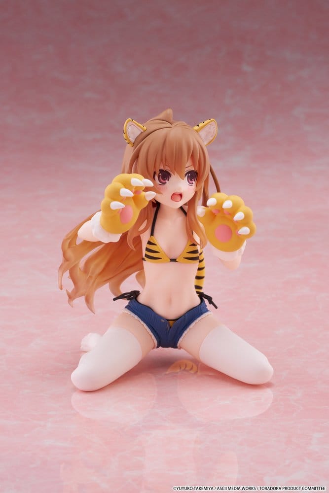 Toradora! Desktop Cute PVC Figure Taiga Aisaka (Tiger Costume Swimwear Ver.) 13 cm