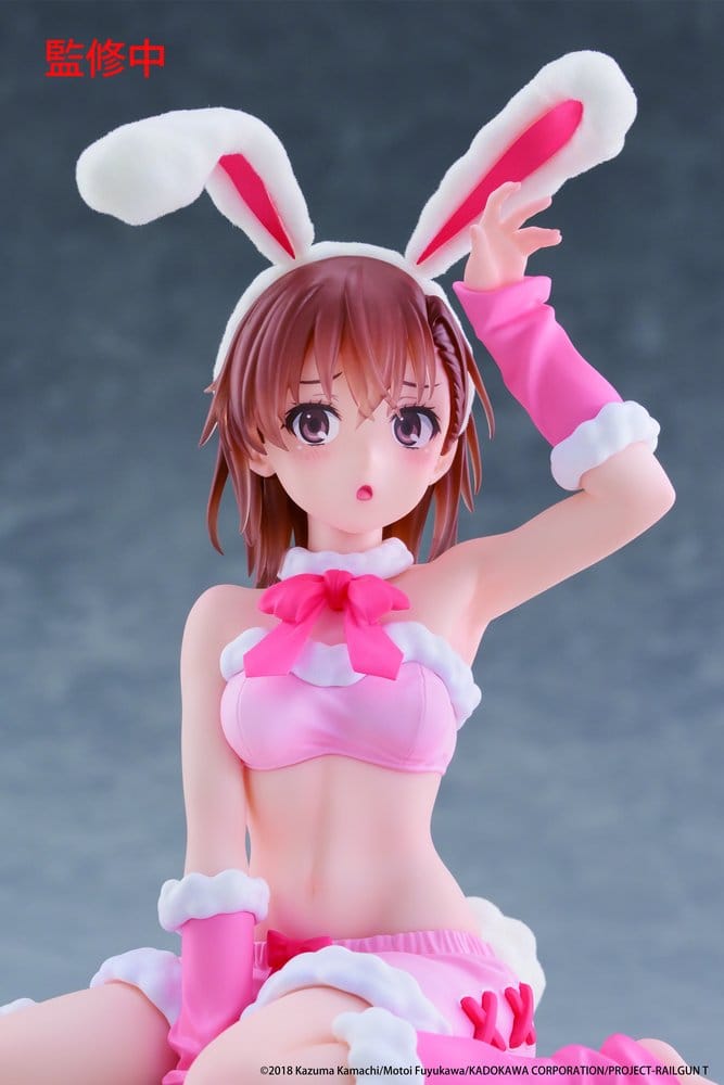 A Certain Scientific Railgun Moflock PVC Figure Mikoto Misaka (Fluffy Bunny Ver.) 13 cm