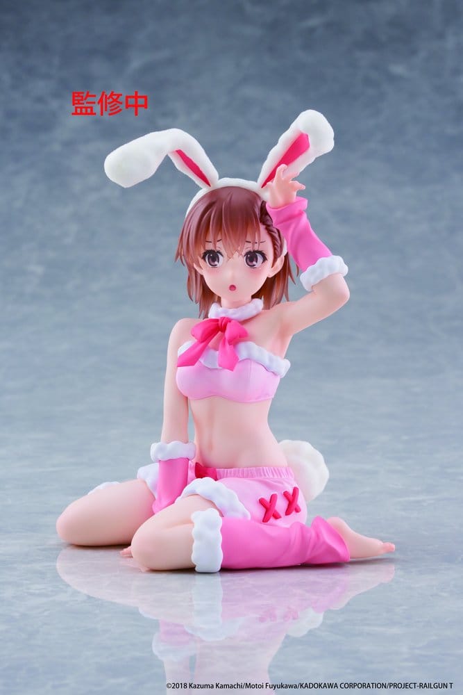 A Certain Scientific Railgun Moflock PVC Figure Mikoto Misaka (Fluffy Bunny Ver.) 13 cm
