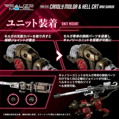 Zoids Plastic Model Kits 2-Pack 1/100 RMZ-010 Canoly Molga &amp; Hell Cat Base Guards Sets 20 cm