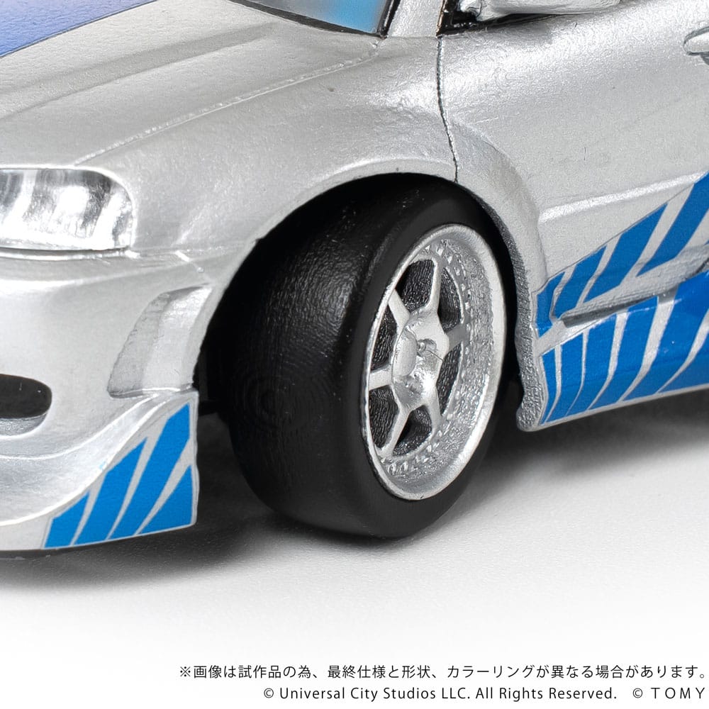 Fast &amp; Furious Q-Village Vehicle with mini-figure Nissan Skyline GT-R (R34) 9 cm