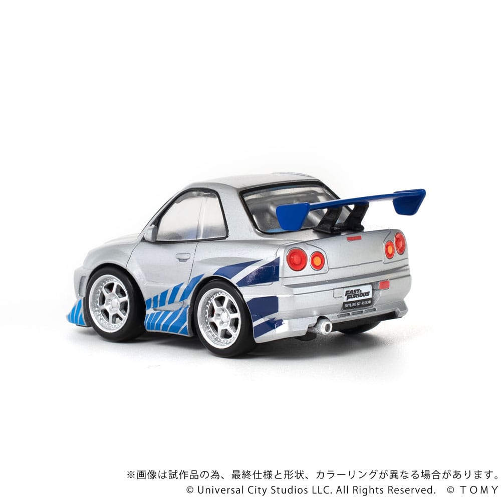 Fast & Furious Q-Village Vehicle with mini-figure Nissan Skyline GT-R (R34) 9 cm