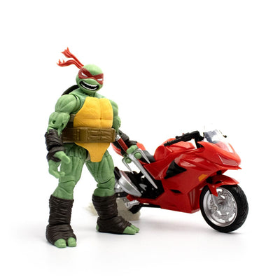 Teenage Mutant Ninja Turtles BST AXN Action Figure with Vehicle Raphael with Motorcycle (IDW Comics) 13 cm