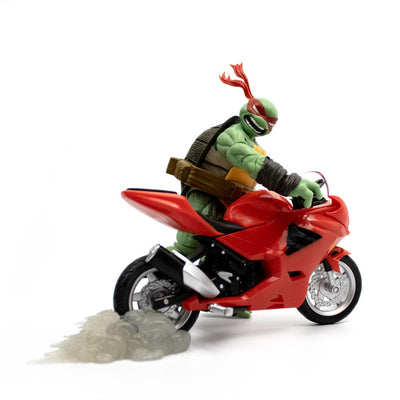 Teenage Mutant Ninja Turtles BST AXN Action Figure with Vehicle Raphael with Motorcycle (IDW Comics) 13 cm