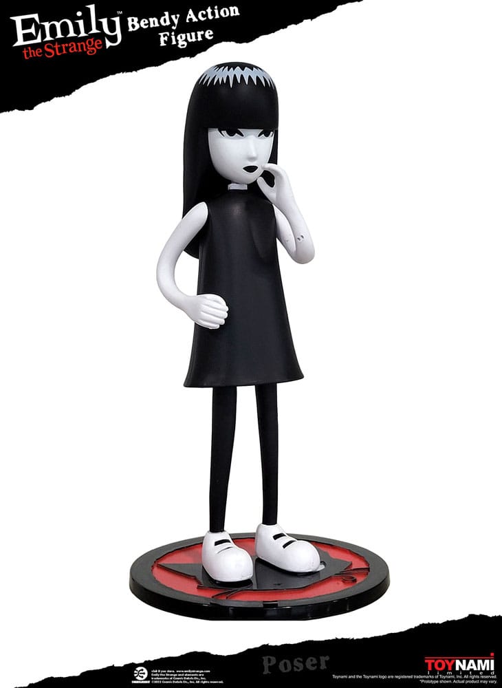 Emily the Strange Action Figure Bendy Emily & Mystery Kitty 25 cm