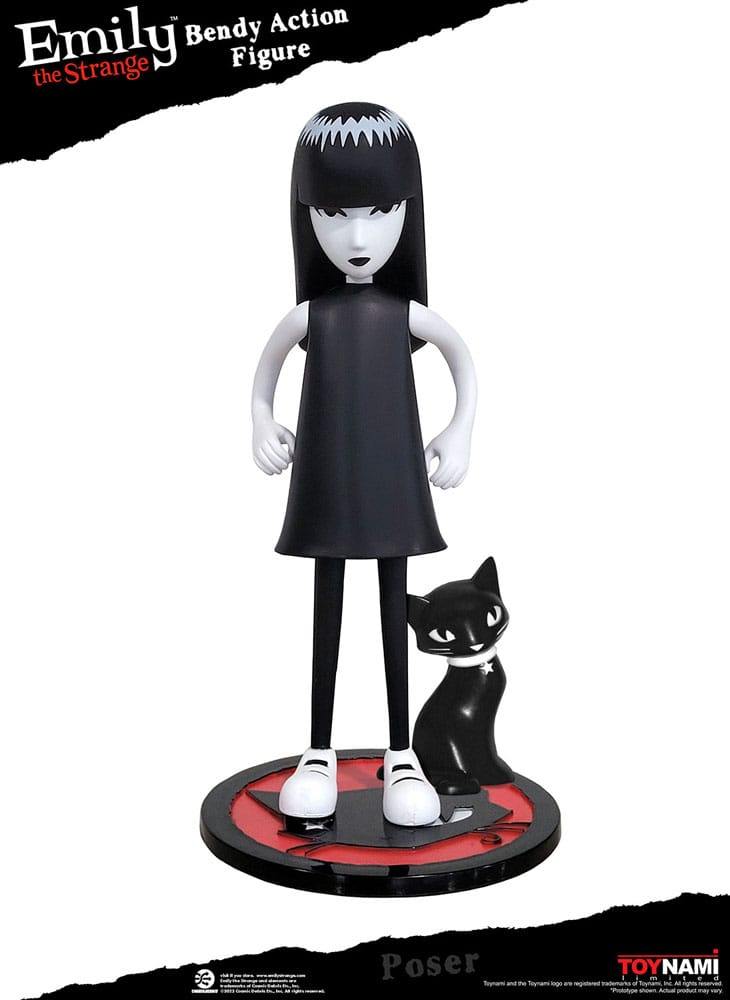 Emily the Strange Action Figure Bendy Emily & Mystery Kitty 25 cm