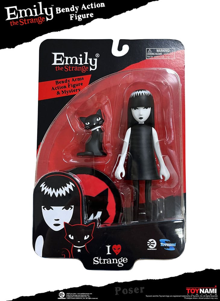 Emily the Strange Action Figure Bendy Emily & Mystery Kitty 25 cm - Severely damaged packaging